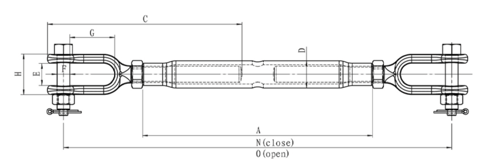 Jaw/Jaw Grade P Rigging Screws
